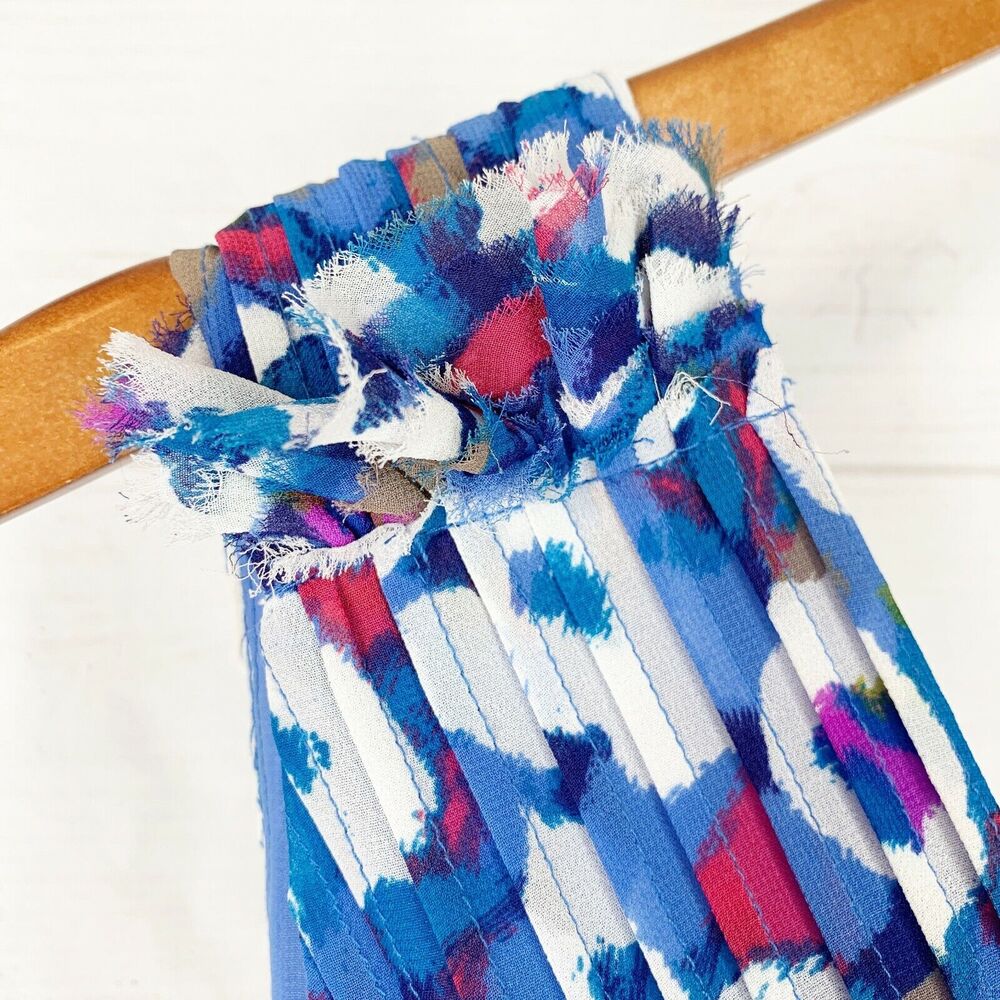 Matthew Williamson Summer Dress Size 10 Blue White Geometric Faux Wrap - Picture 6 of 9